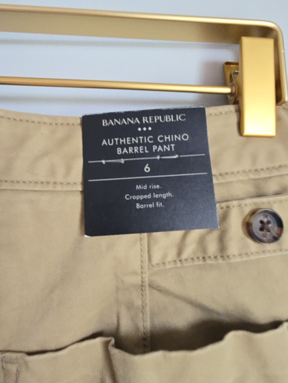 Banana Republic NEW British Khaki Authentic Chino Cropped Barrel Pant SZ 6 Chic - Picture 7 of 10